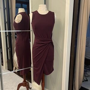 Trouvé Sleeveless Twist-Waist Midi Dress in Plum